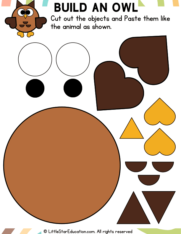 Shape Owl Craft for Preschool and Kindergarten Art Skills