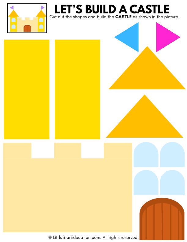 Shape Recognition and Castle Building Cut-and-Paste for Pre-K Math