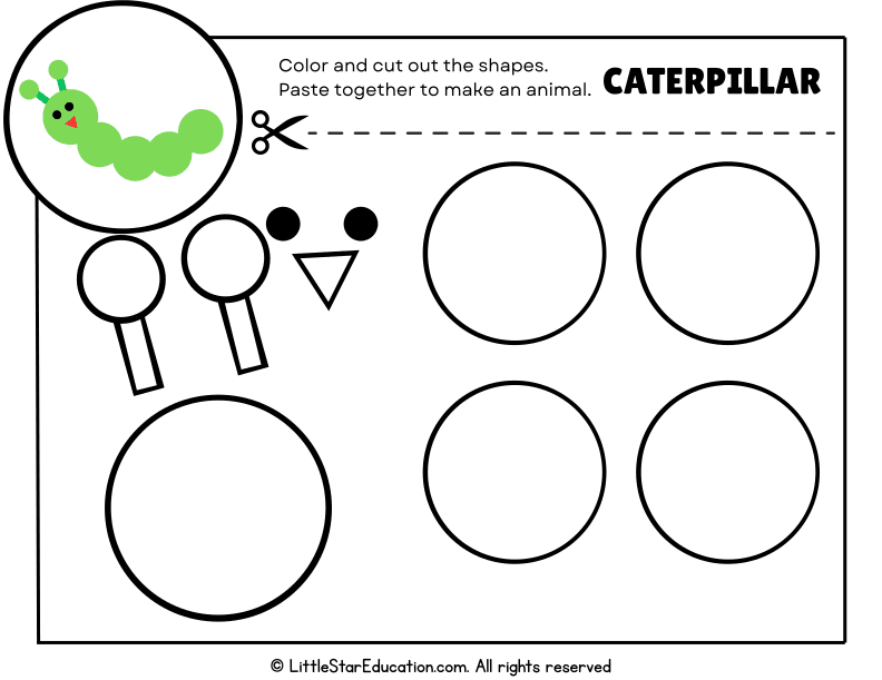 Shape Recognition and Fine Motor Skills: Build a Caterpillar Craft