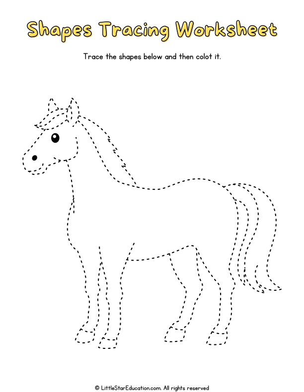 Shape Tracing and Coloring Practice for Preschool and Kindergarten