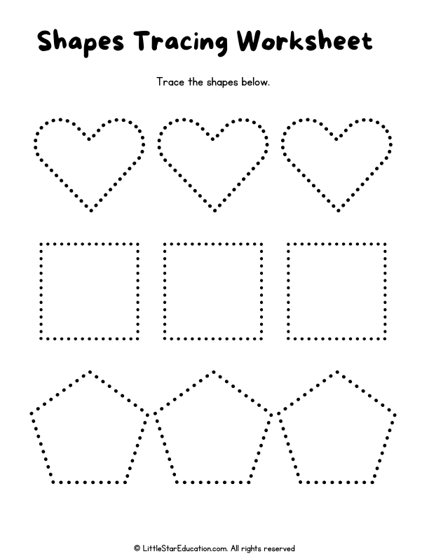 Shape Tracing Practice for Practicing Math Skills