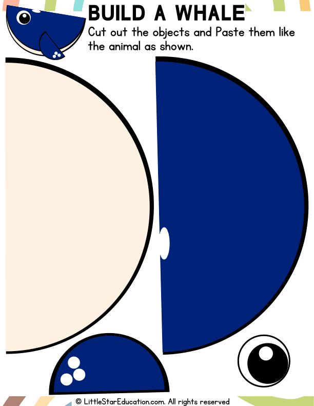 Shape Whale Craft for Preschool and Kindergarten Art Skills