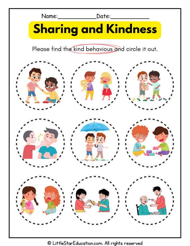 Sharing and Kindness Social-Emotional Skills for Pre-K and Kindergarten