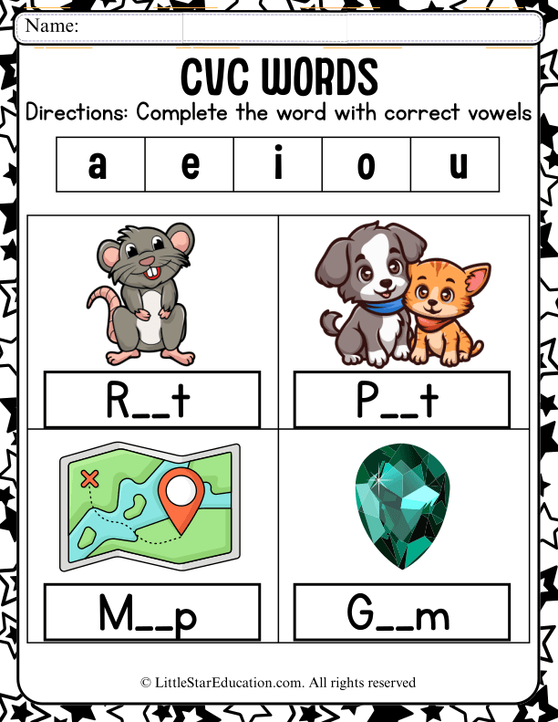 Short Vowel Sounds Practice for Early Reading Skills