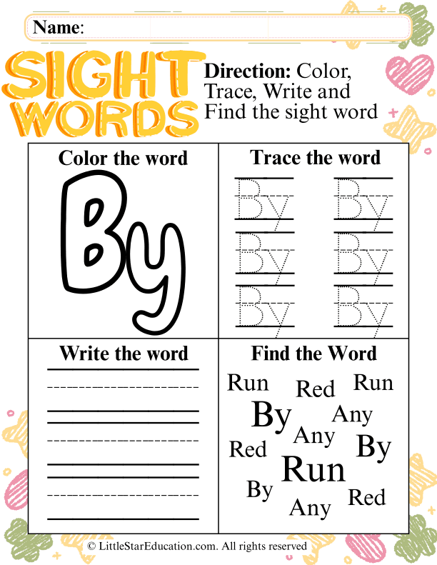 Sight Word Practice: Color, Trace, and Write for Early Readers