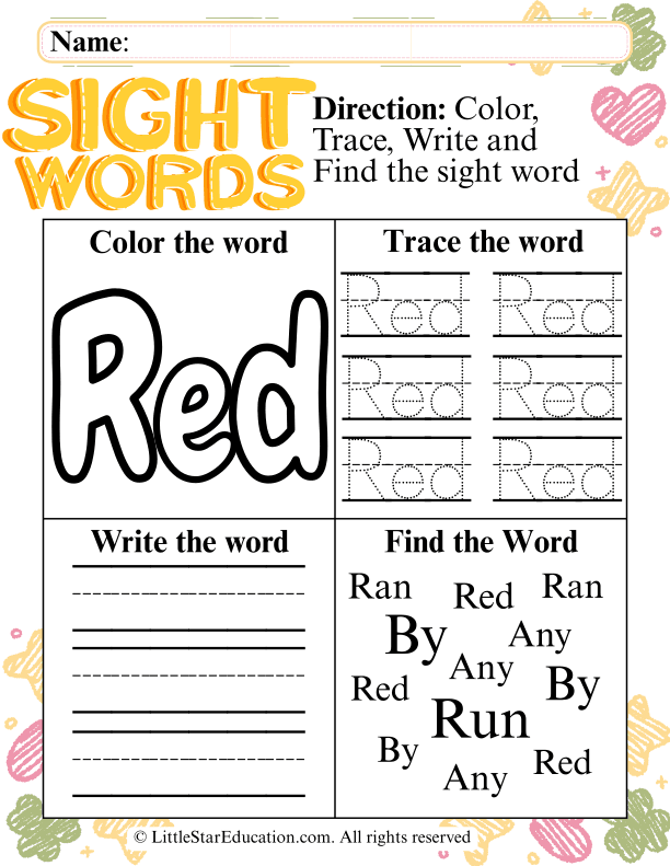Sight Word Practice: Learning "Red" for Early Readers