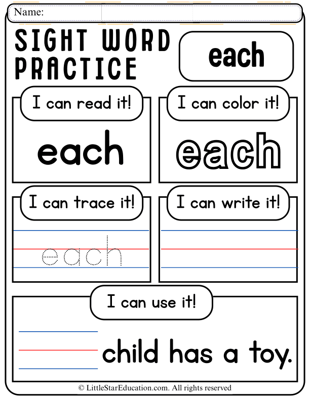 Sight Word Practice: Read, Trace, and Write for Early Readers