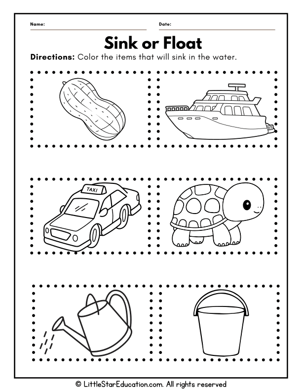 Sink or Float Science Center Ideas for Preschool