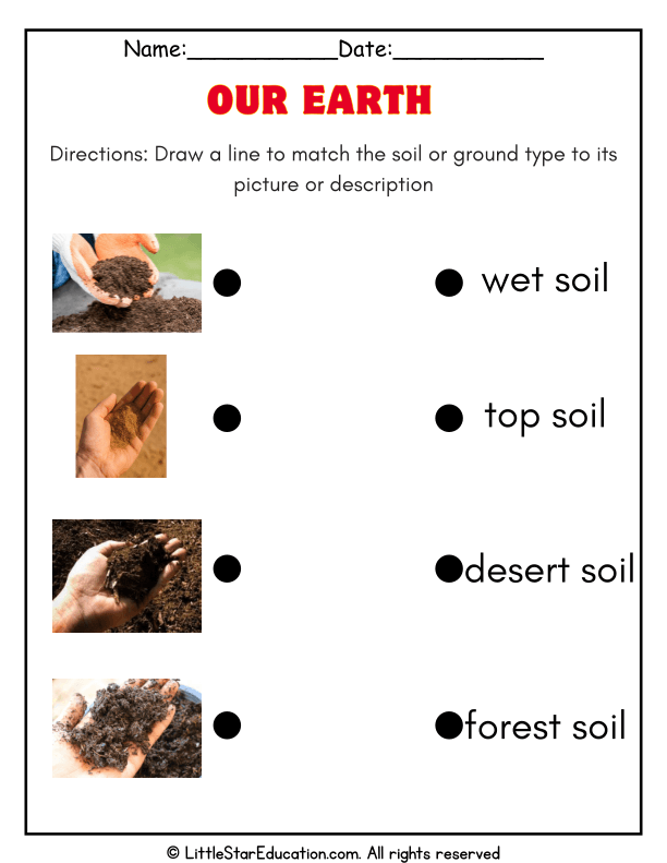 Soil Types and Descriptions Matching for Early Science Learners