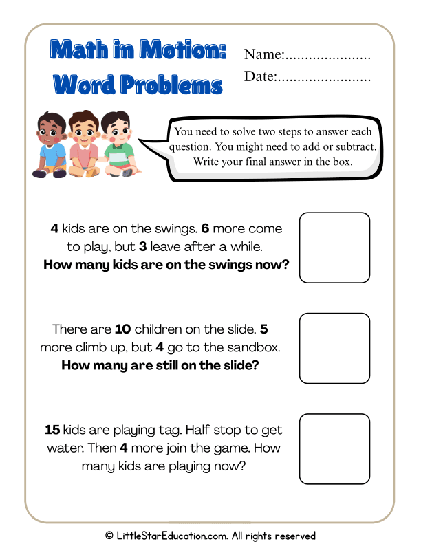 Solve Two-Step Addition and Subtraction Problems – Grade 1–2