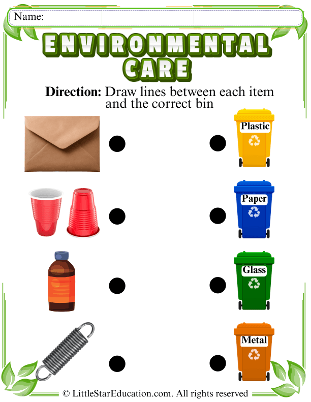 Sort Trash by Material: Recycling Practice for Early Learners