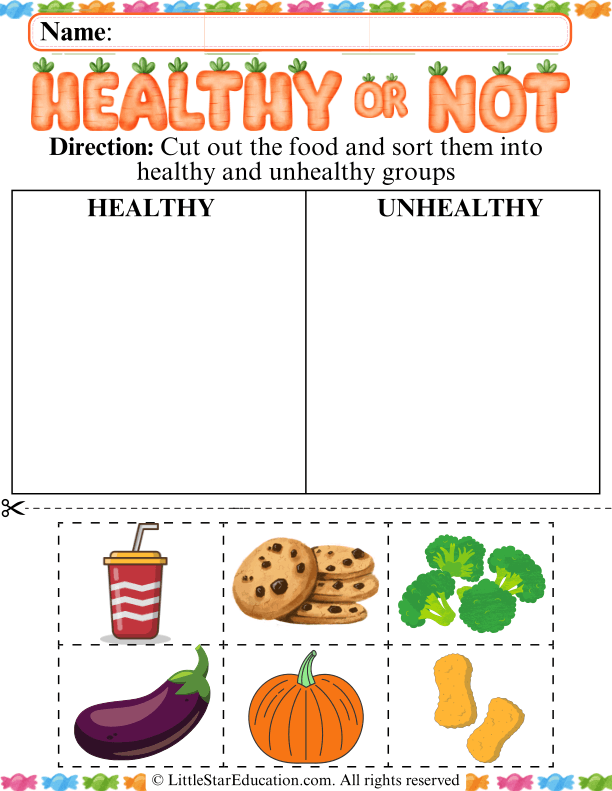 Sorting Healthy and Unhealthy Foods for Early Learners