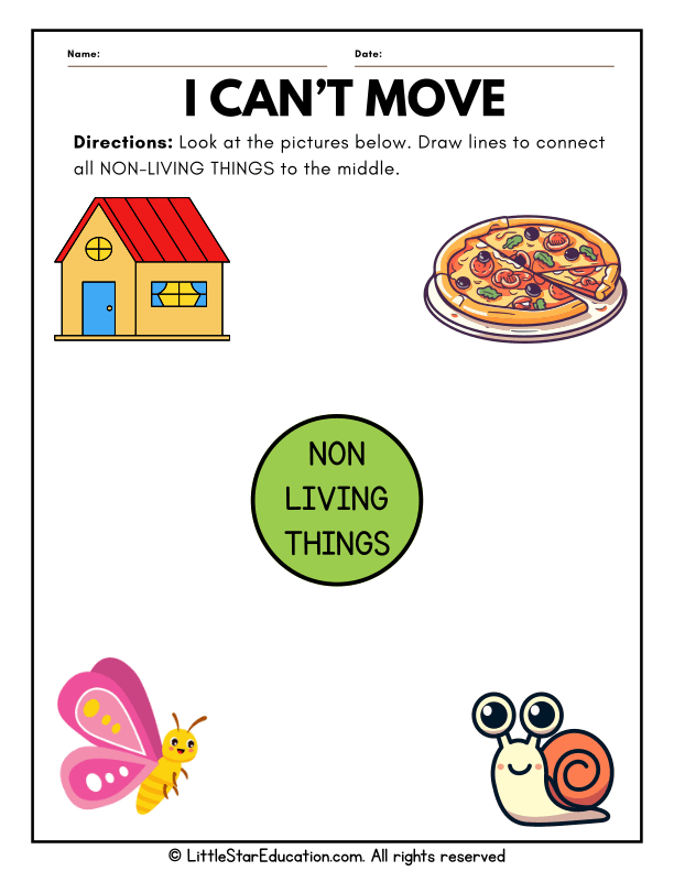 Sorting Living vs Non-Living Things for Preschool Science