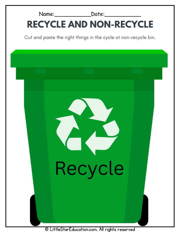 Sorting Recyclable and Non-Recyclable Items for Early Learners