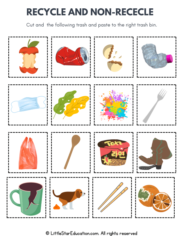 Sorting Recyclable and Non-Recyclable Items for Early Learners