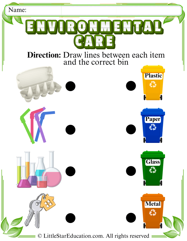 Sorting Trash by Material: Recycling Bin Matching for Early Learners