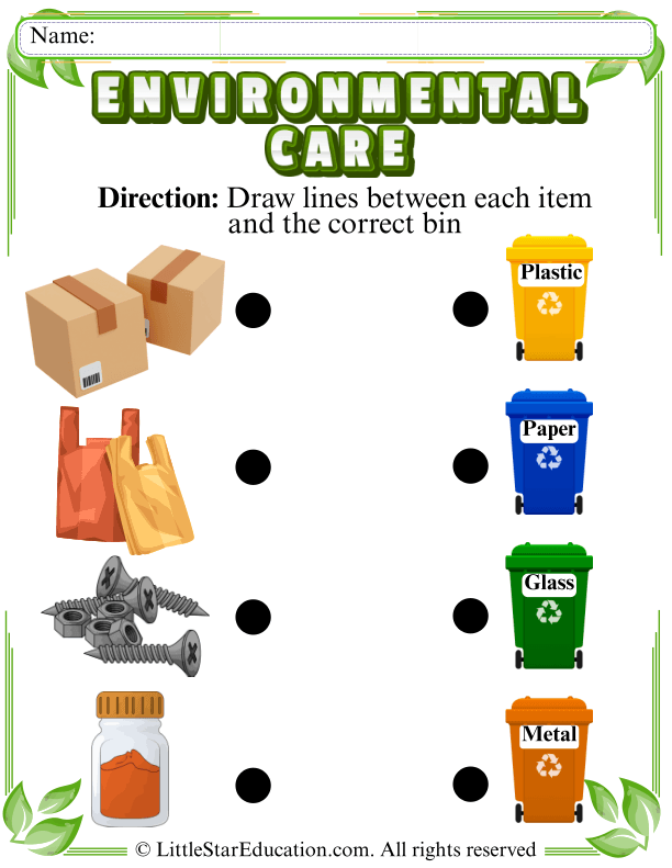 Sorting Trash by Material: Recycling Bin Practice for Early Learners