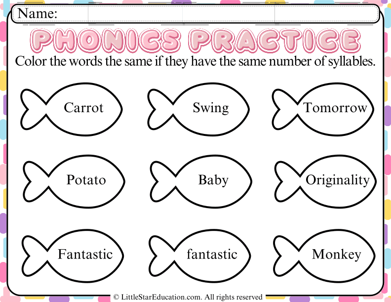 Syllable Counting and Word Coloring for Early Readers