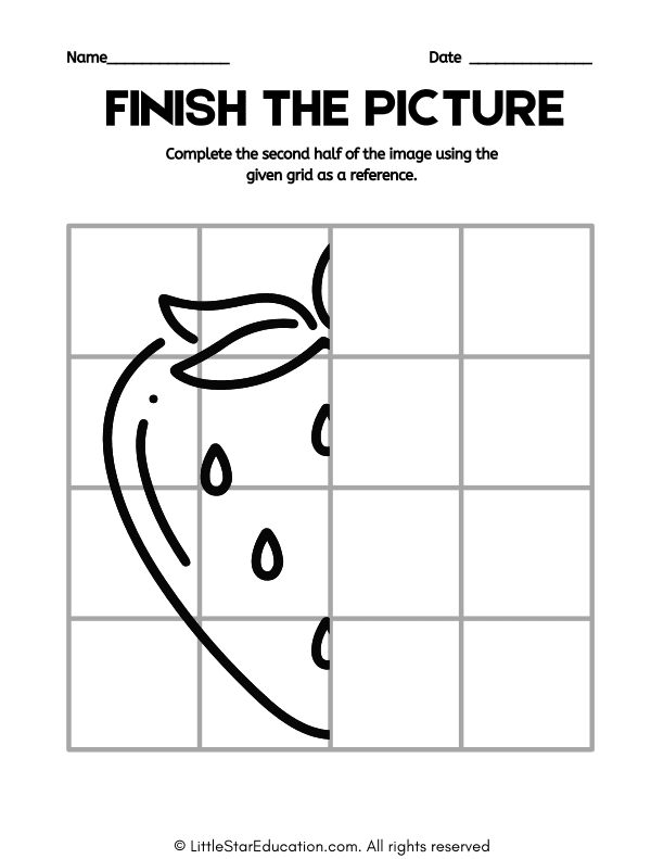 Symmetry Drawing Practice with Grids for Early Elementary Math