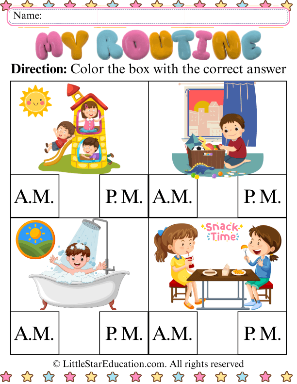 Telling Time: AM and PM Recognition for Early Learners