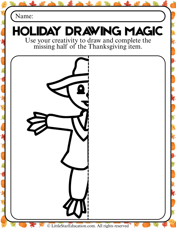 Thanksgiving Drawing Challenge: Complete the Holiday Picture for Kids