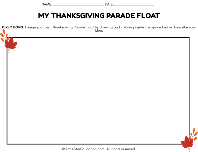 Thanksgiving Parade Float Drawing and Design for Kids Art