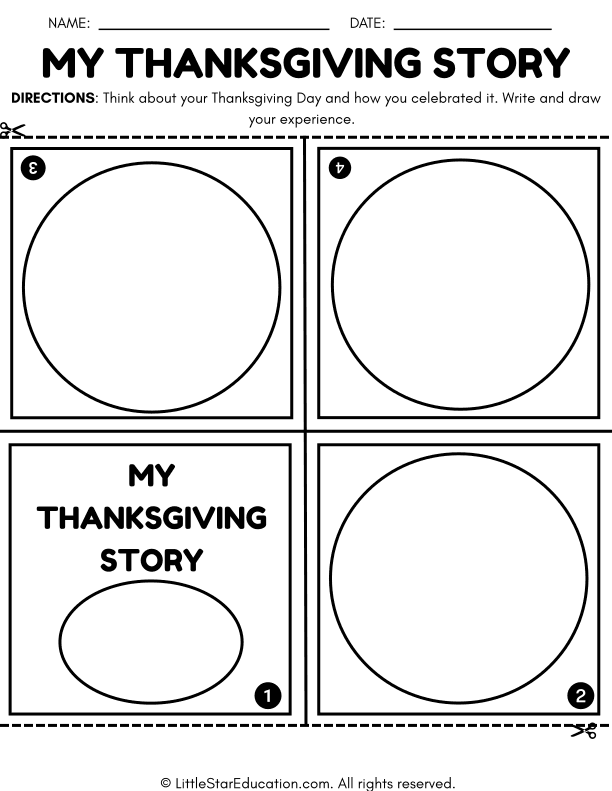 Thanksgiving Writing and Drawing Prompt for Early Elementary ELA