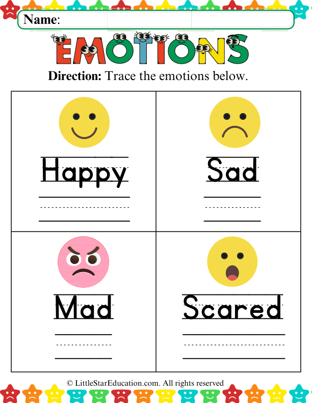 Tracing Emotions for Preschool: Fine Motor Skills & Feelings Practice