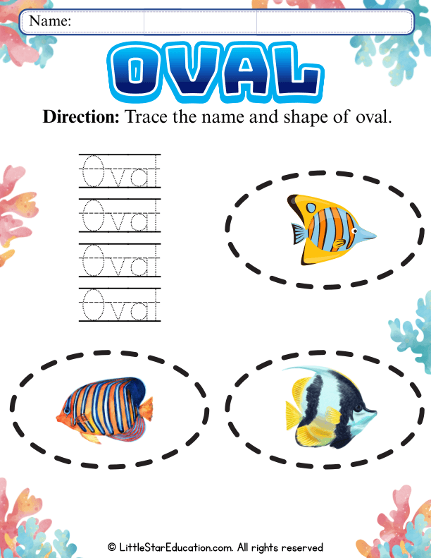 Tracing Ovals: Shape Recognition and Writing Practice for Preschool