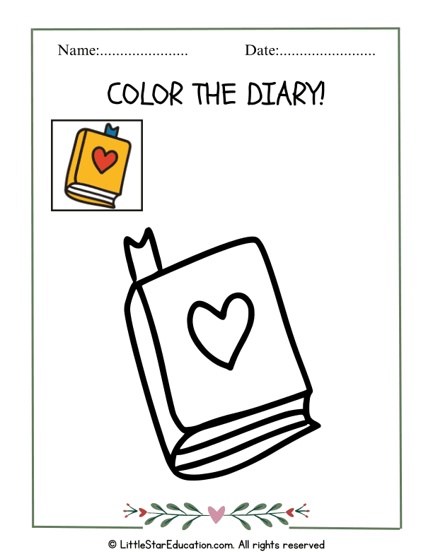 Valentine’s Day Coloring Page for Preschool and Kindergarten Art