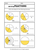 Writing Fractions Maths Worksheet with Answers. thumbnail 1