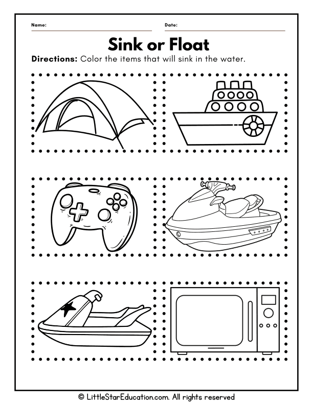 Preschool Science Exploration: Sink or Float Sorting