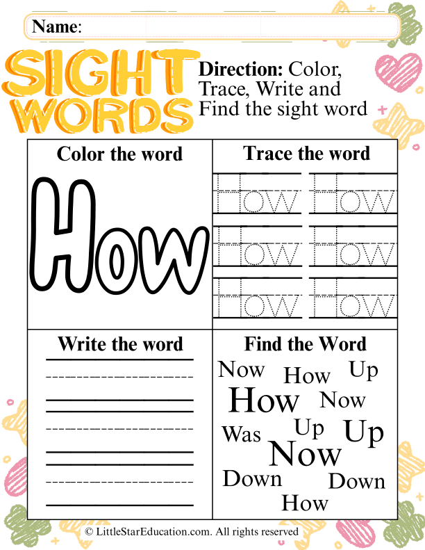 Word Practies Sight Word