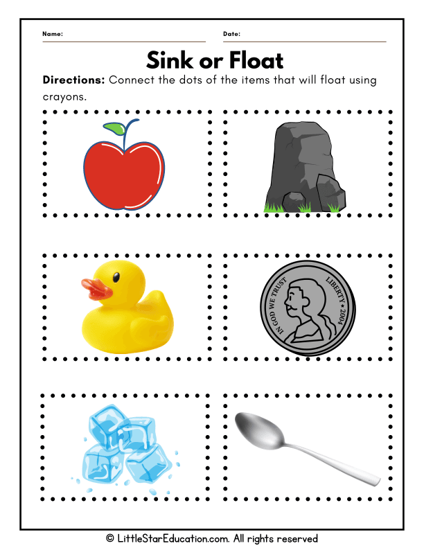 STEM Sink or Float Activity for Preschool and Kindergarten